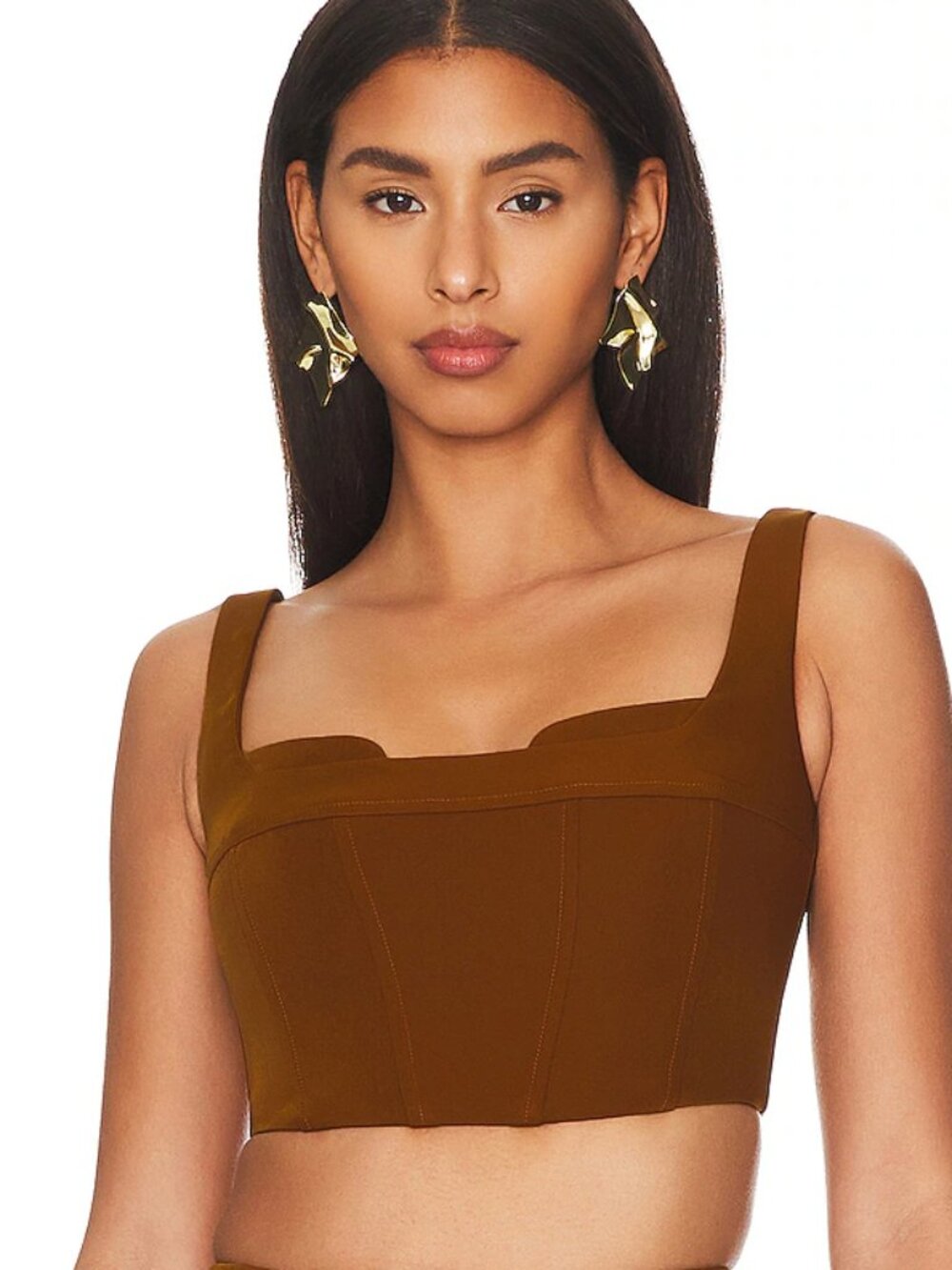 Lovers and Friends Christelle Mocha Brown Crop Top, size XL NWT